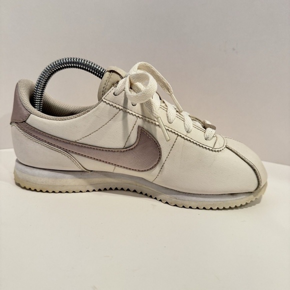 Nike Cortez Basic Leather Cream Metallic Bronze Swoosh Youth Classic L.A. Shoes - Picture 7 of 13
